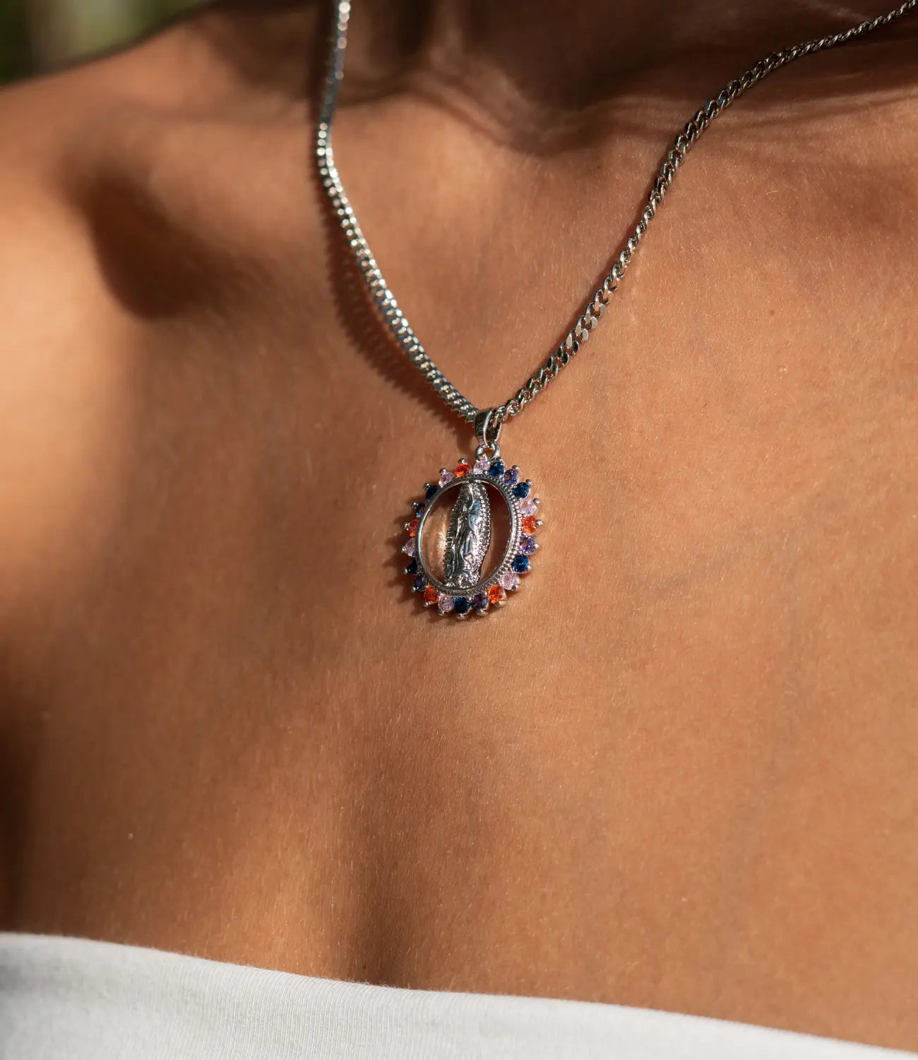 Minimalist Virgin of Guadalupe Necklace PHOEBE'S 