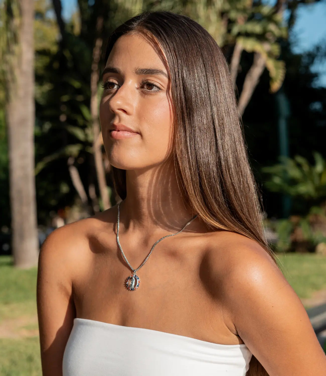 Minimalist Virgin of Guadalupe Necklace PHOEBE'S 