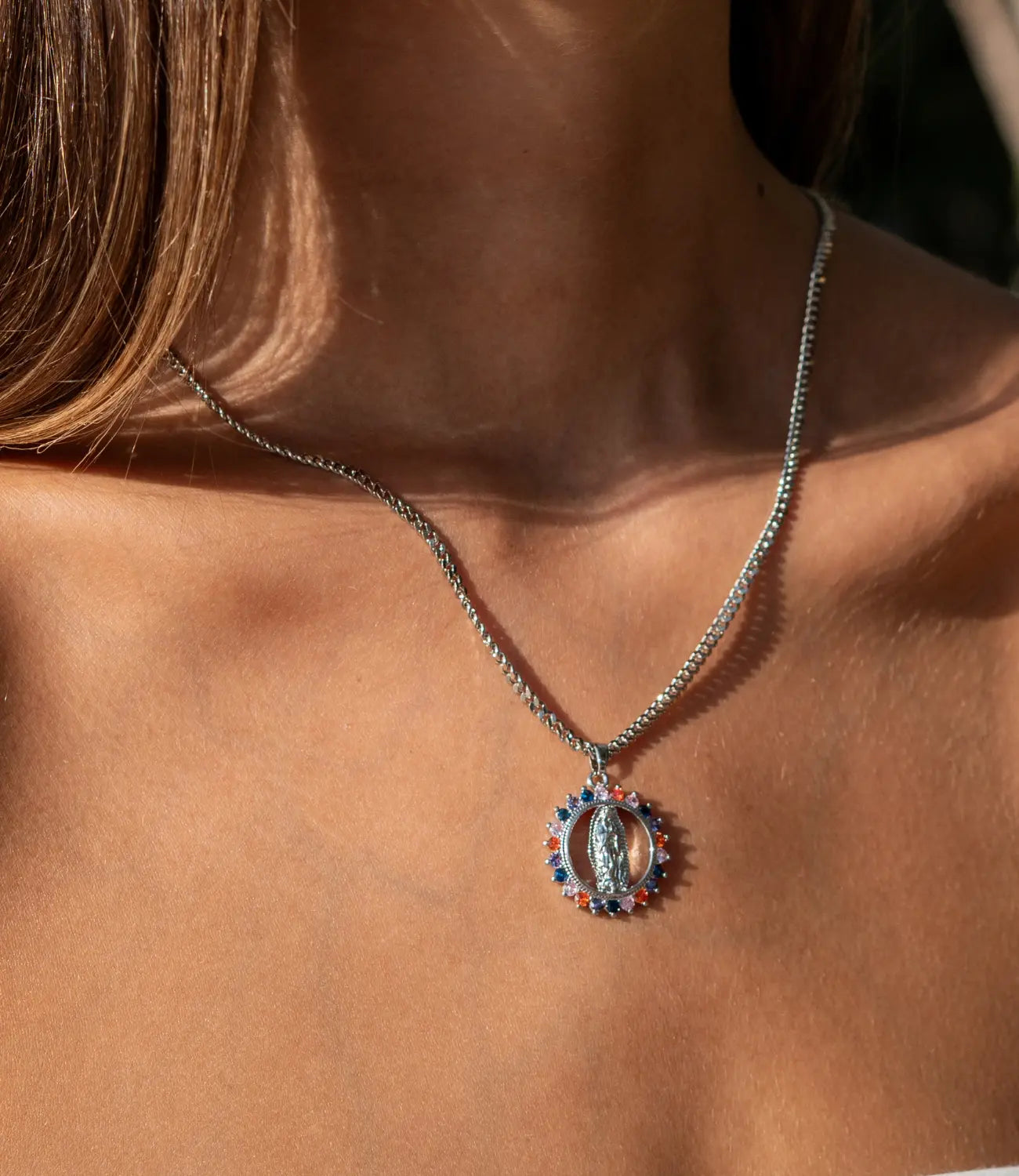 Minimalist Virgin of Guadalupe Necklace PHOEBE'S 