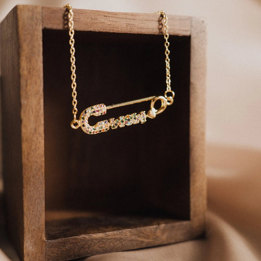 Minimalist necklace, honeycomb pin pendant, Gold Necklaces, new moms gifts, Perfect Gift for Mom, handmade jewelry, mother daughter gift