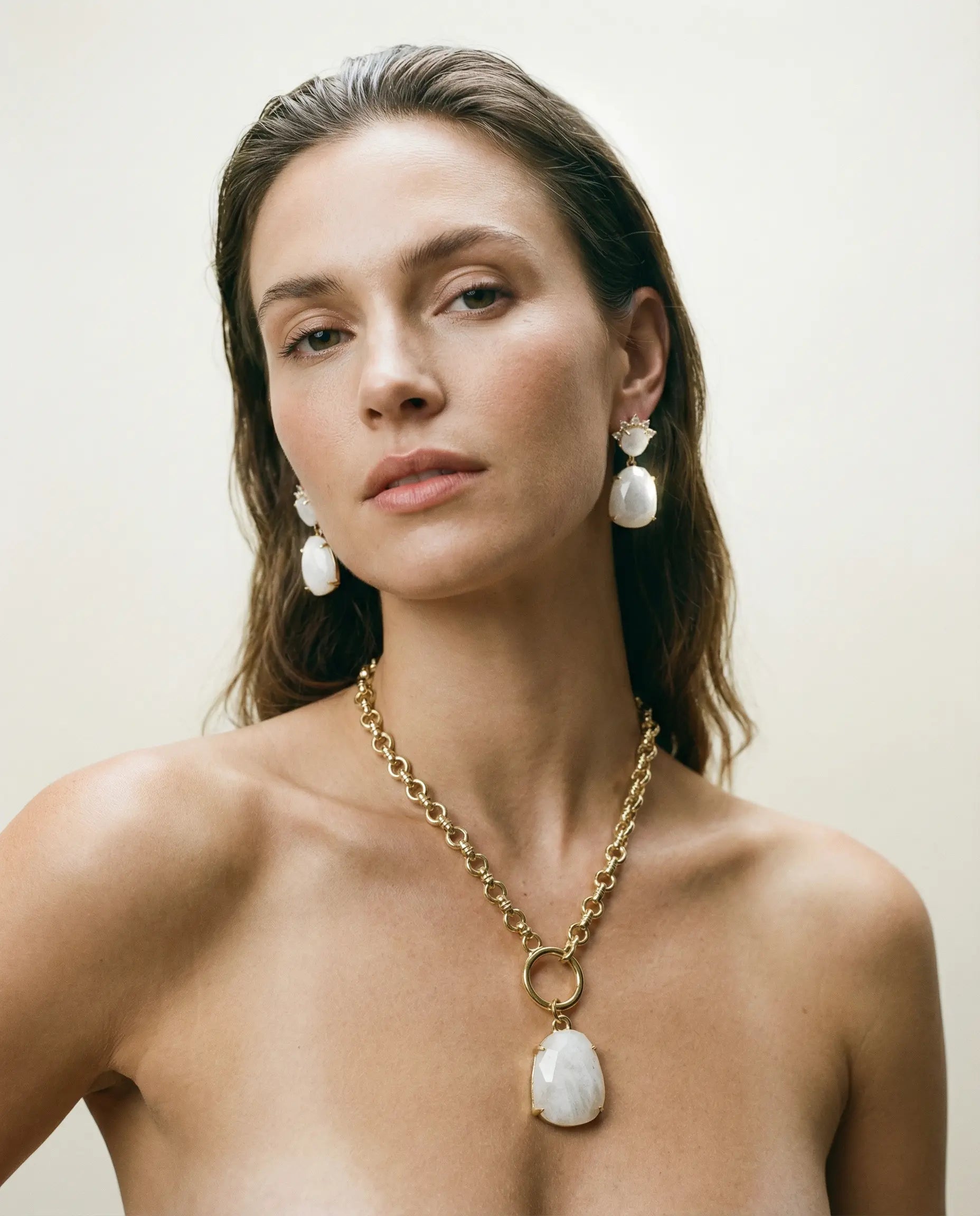 Moonstone Set · Necklace and Earrings in Gold Plating PHOEBE'S 