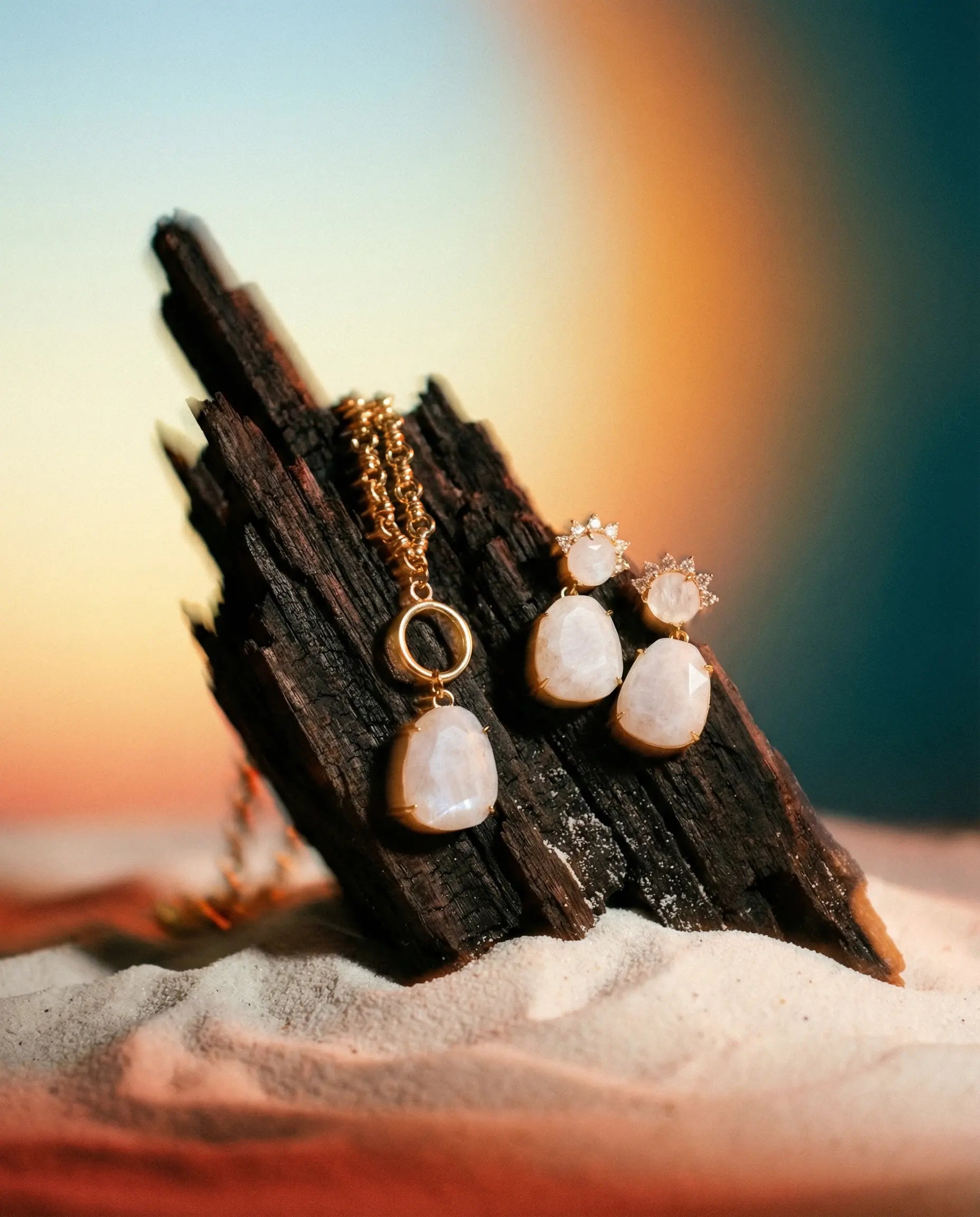 Moonstone Set · Necklace and Earrings in Gold Plating PHOEBE'S 