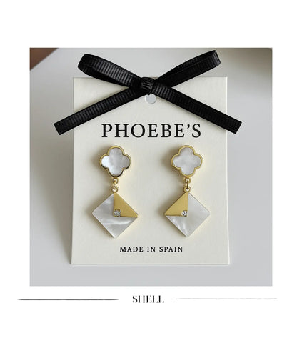 Mother-of-Pearl Envelope Earrings with Gold Details&nbsp; PHOEBE'S 