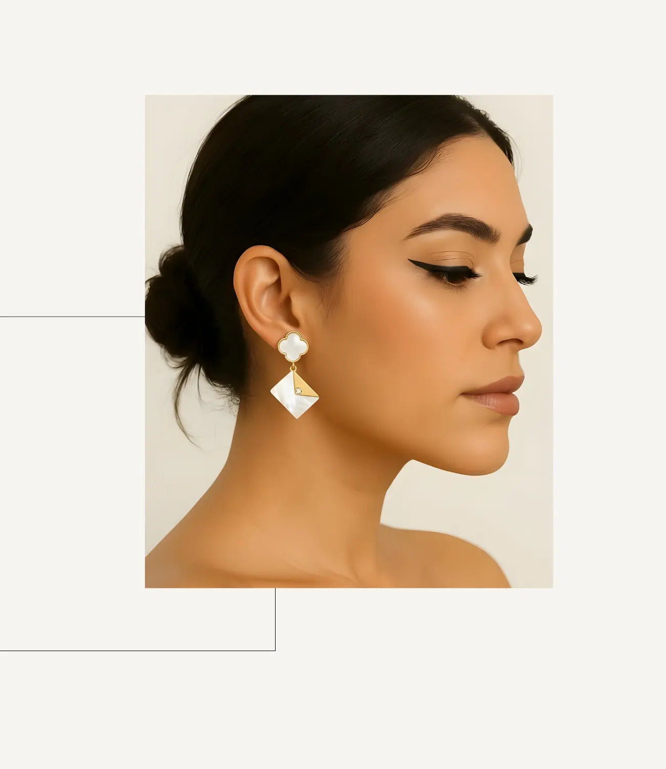 Mother-of-Pearl Envelope Earrings with Gold Details&nbsp; PHOEBE'S 