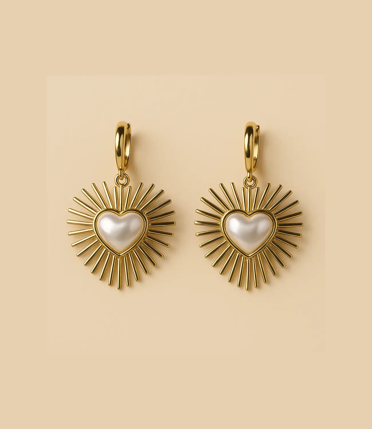 Mother-of-Pearl Heart Earrings · 18K Gold Plated PHOEBE'S 
