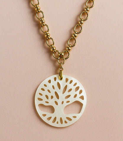 Mother-of-Pearl Tree of Life Necklace | 18K Gold Plated PHOEBE'S 