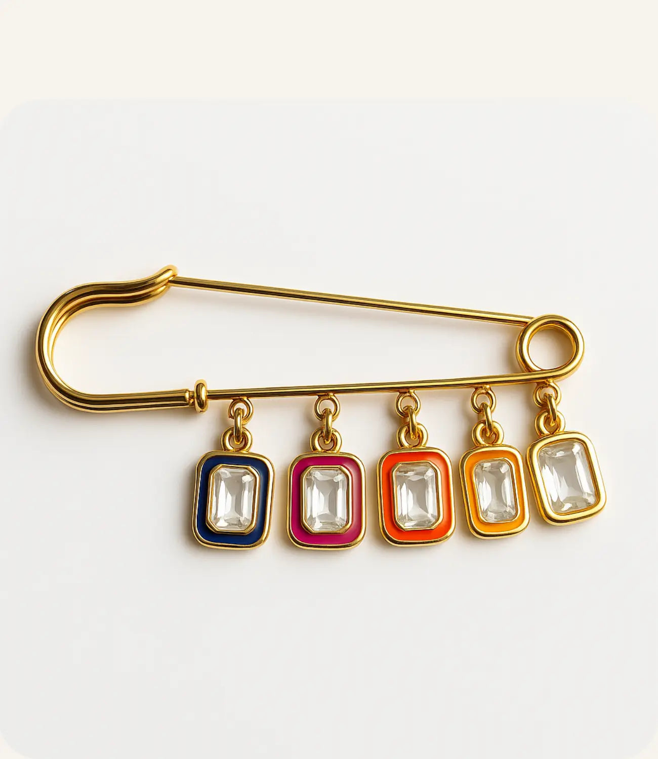 Multicolor Rectangular Stone Pin Phoebe`s  