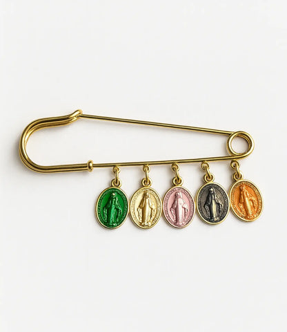Multicolor Virgin Mary Medal Pin Phoebe`s  