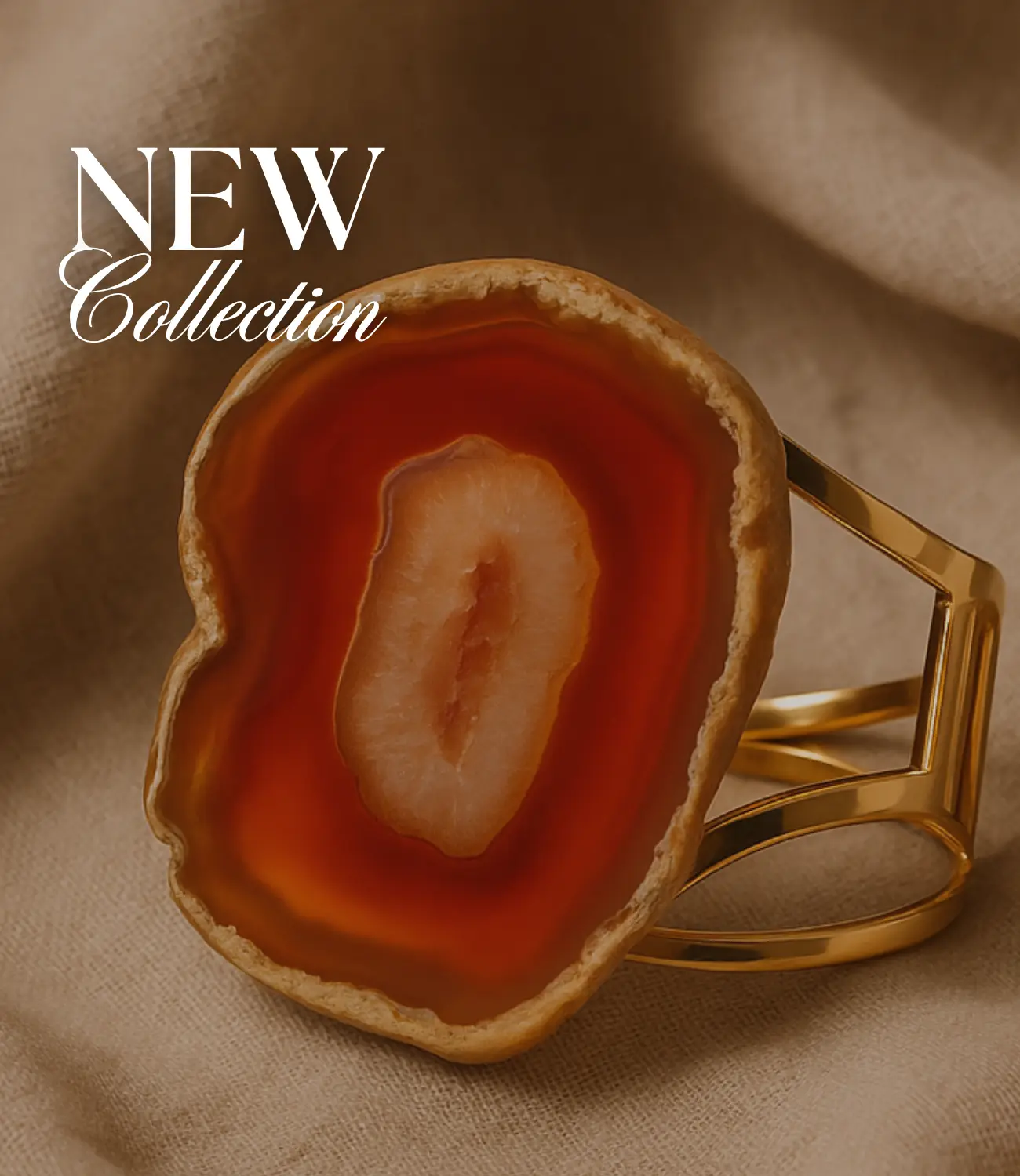 Natural Agate Bracelet with Gold Plating Phoebe`s  