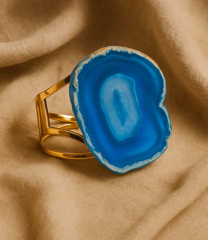 Natural Agate Bracelet with Gold Plating Phoebe`s  