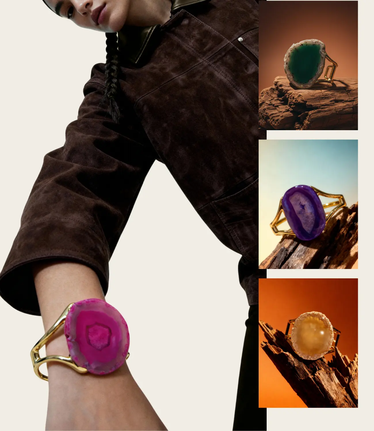 Natural Agate Bracelet with Gold Plating Phoebe`s  