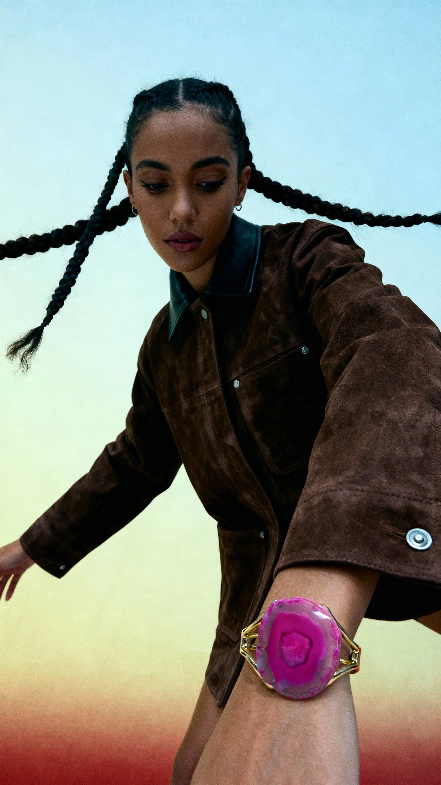 Natural Agate Bracelet with Gold Plating Phoebe`s  