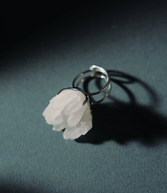 Natural Crystal Quartz Ring | Adjustable in Silver or Gold PHOEBE'S 
