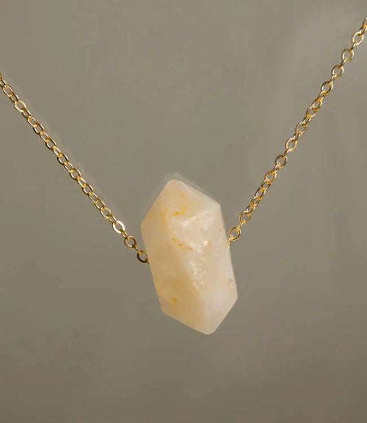 Natural Energy Necklace with Hexagonal Crystals Phoebe`s  