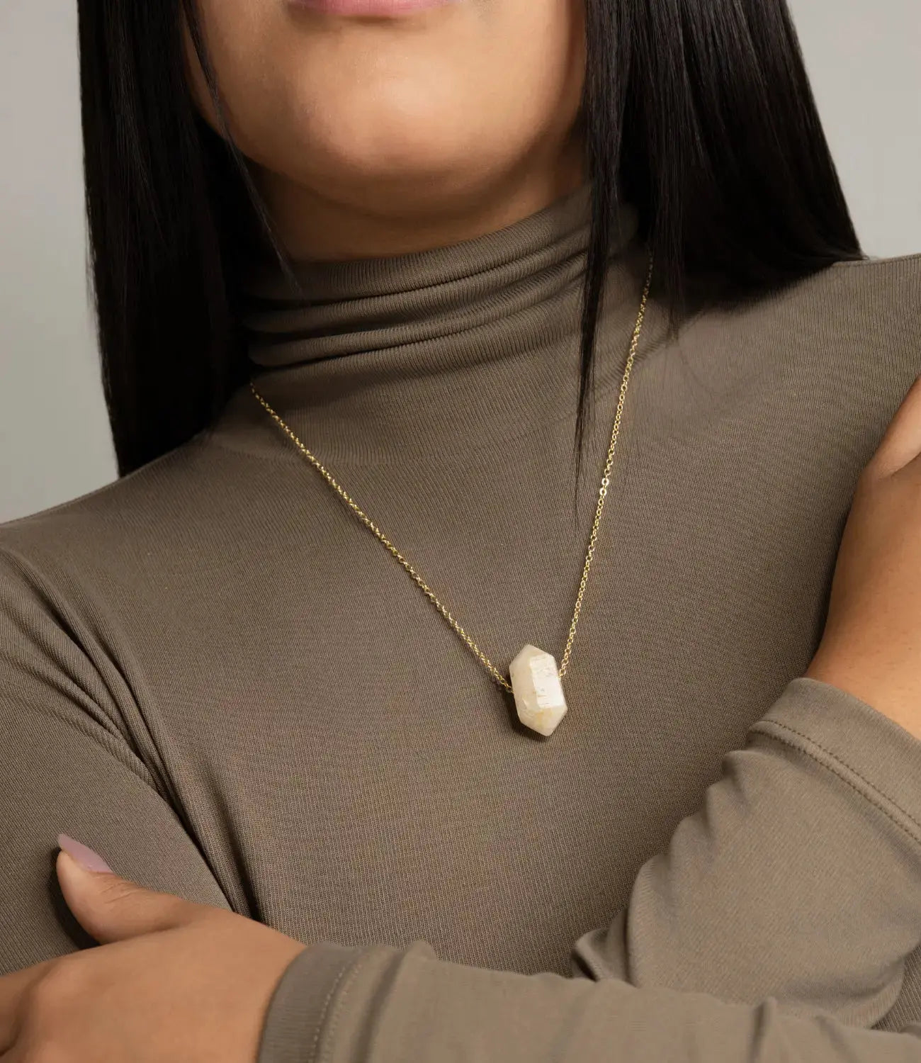 Natural Energy Necklace with Hexagonal Crystals Phoebe`s  