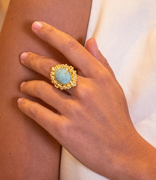 Natural Stone Ring: Statement Crystal Ring Phoebe`s 