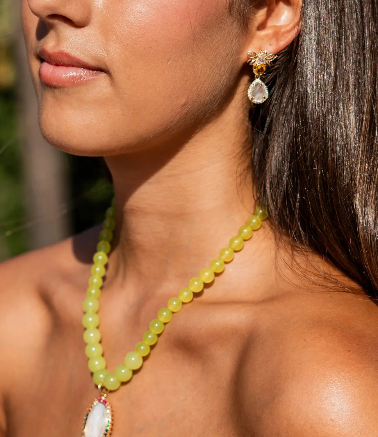 Olive Jade Catholic Necklace PHOEBE'S 