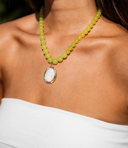 Olive Jade Catholic Necklace PHOEBE'S 