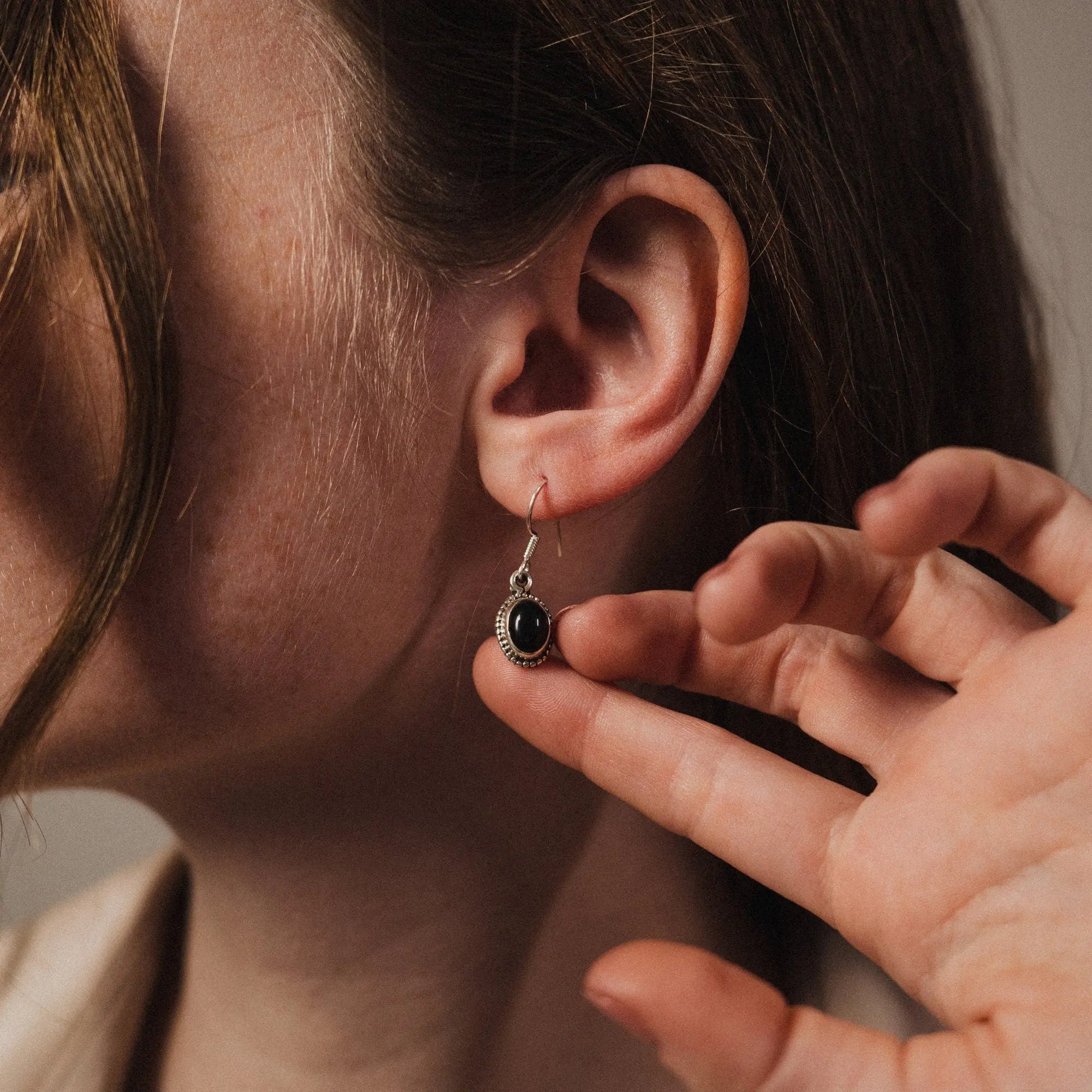 Onyx Earrings, Silver 925 Earrings, Handmade Gift