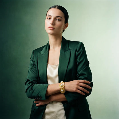 Open Bracelet with Natural Pearl and 18K Gold-Plated Filigree PHOEBE'S 