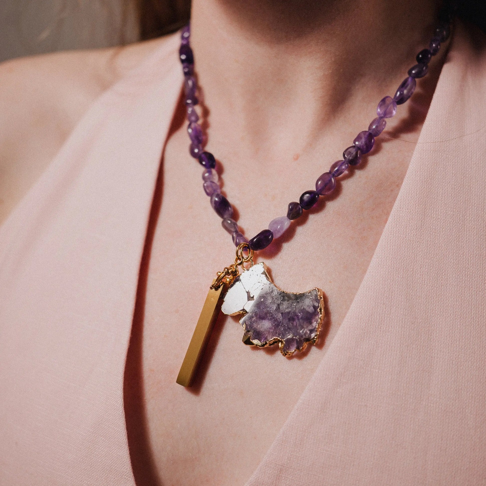 Amethyst Necklace, Healing Crystal, Custom Gift