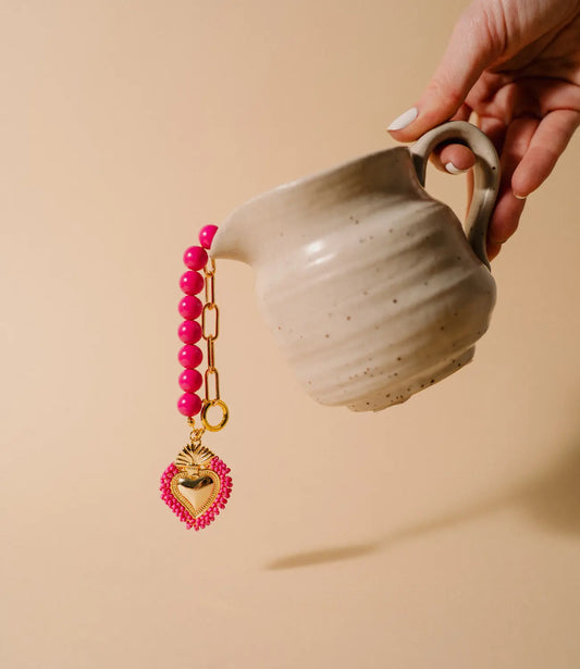 Pink Heart Necklace · Acrylic &amp; Gold Chain PHOEBE'S 