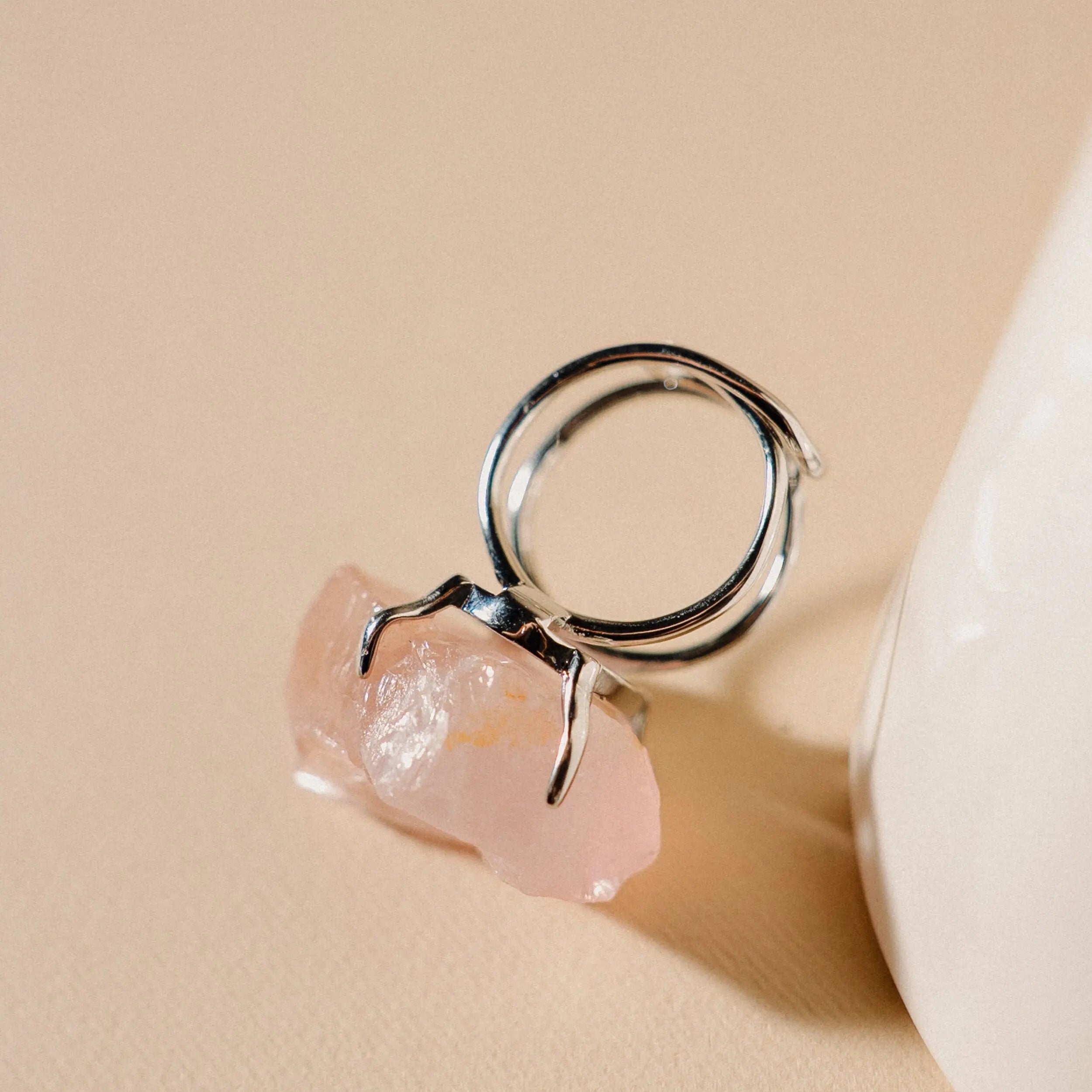 Pink Quartz Ring, Birthstone Gift, Handmade Jewelry