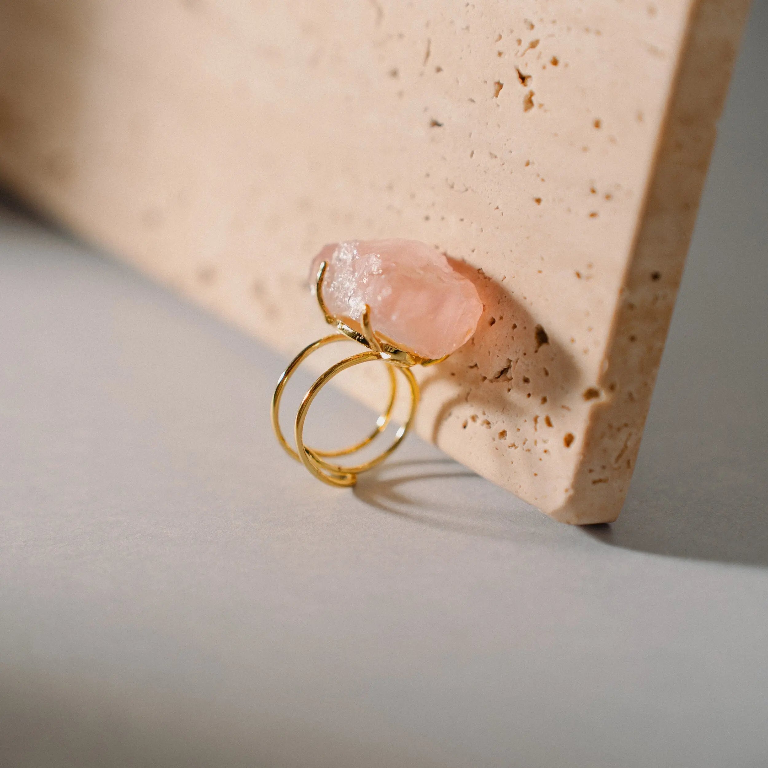 Pink Quartz Ring, Birthstone Gift, Handmade Jewelry