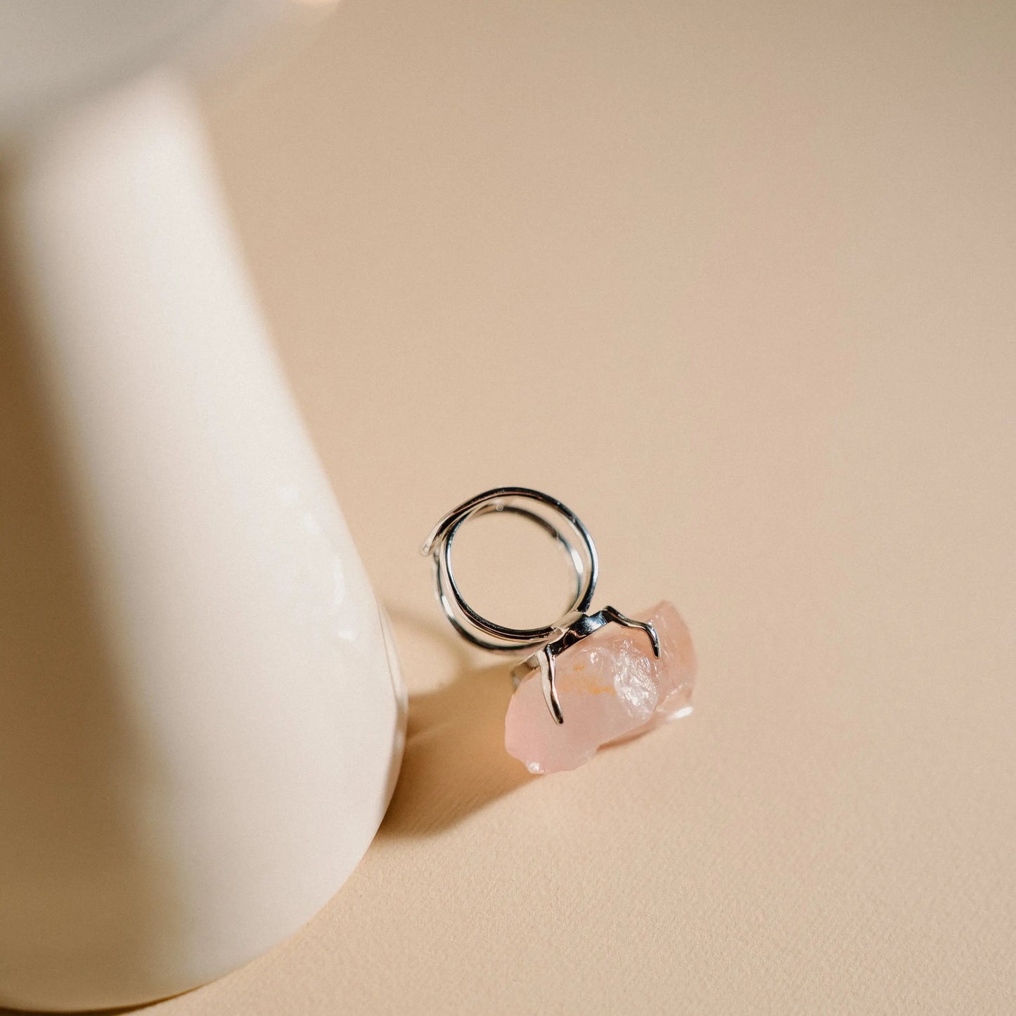 Pink Quartz Ring, Birthstone Gift, Handmade Jewelry