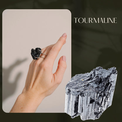 Protection Ring, Black Tourmaline Ring, Unique Gift