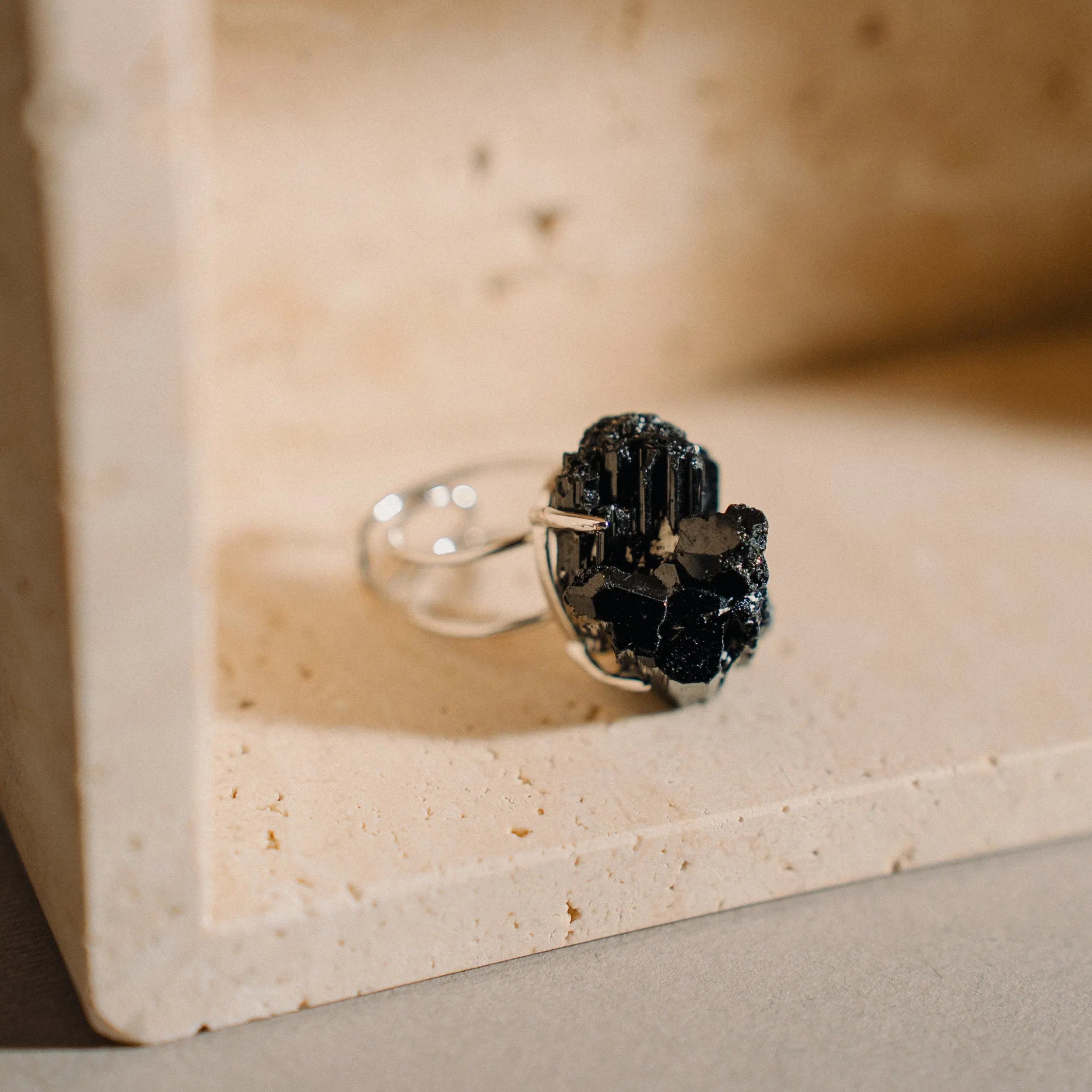 Protection Ring, Black Tourmaline Ring, Unique Gift