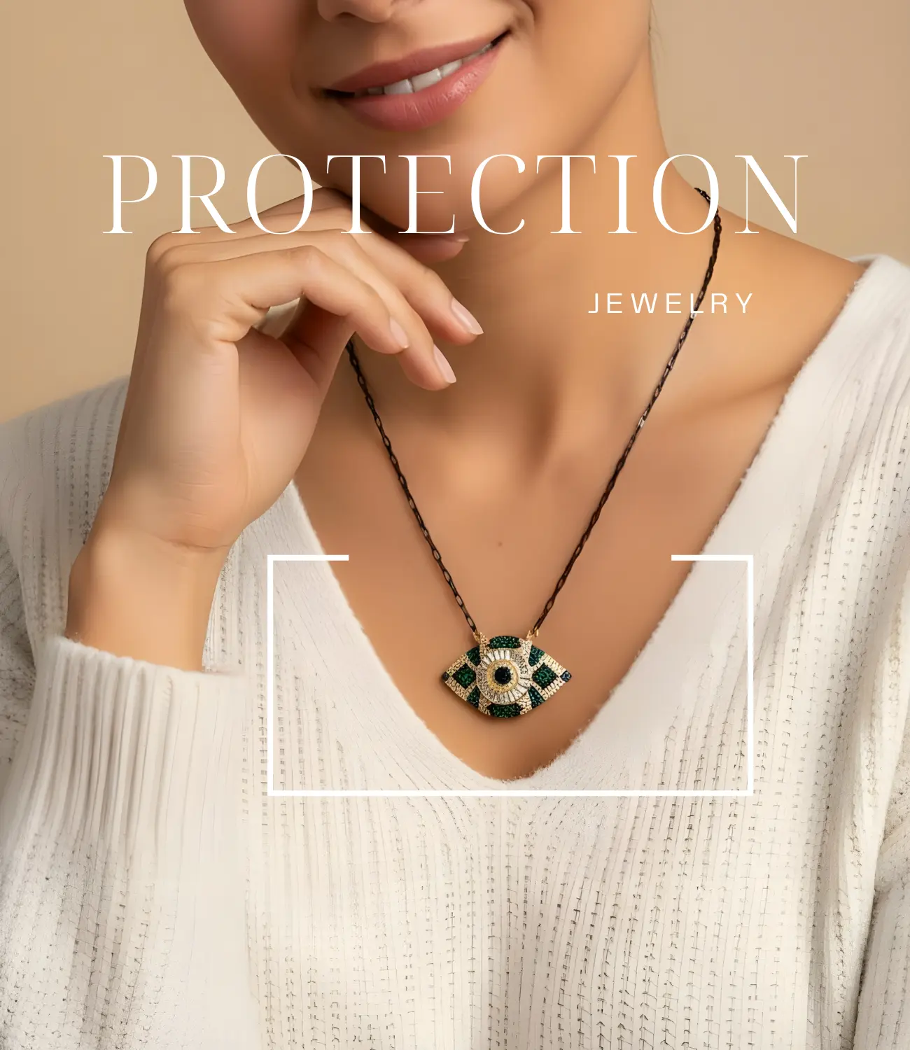 Protective Eye Necklace with Minimalist Black Chain – Available in Mystic Blue and Emerald Green PHOEBE'S 