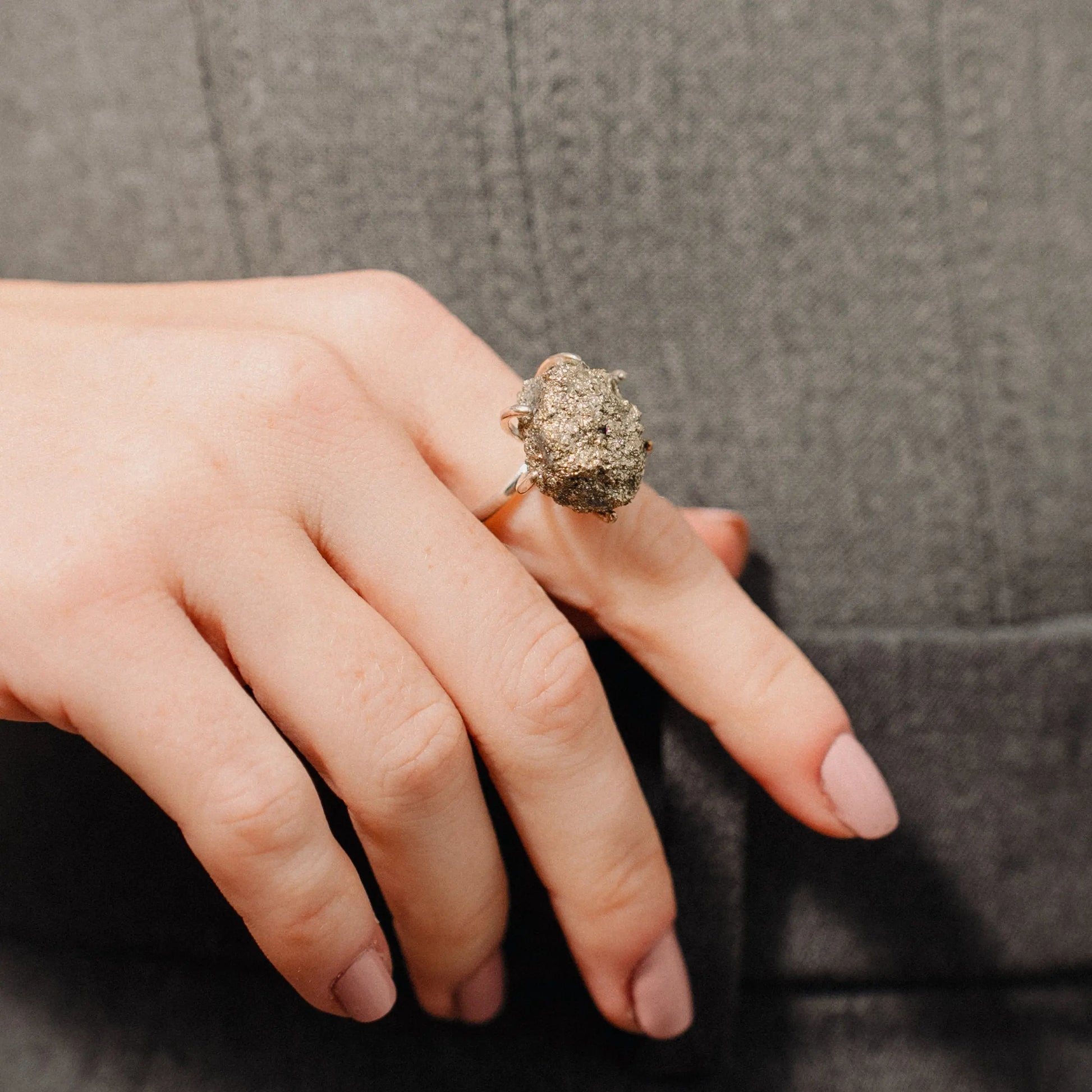 Pyrite Ring, Prosperity Stone, Handmade Jewelry