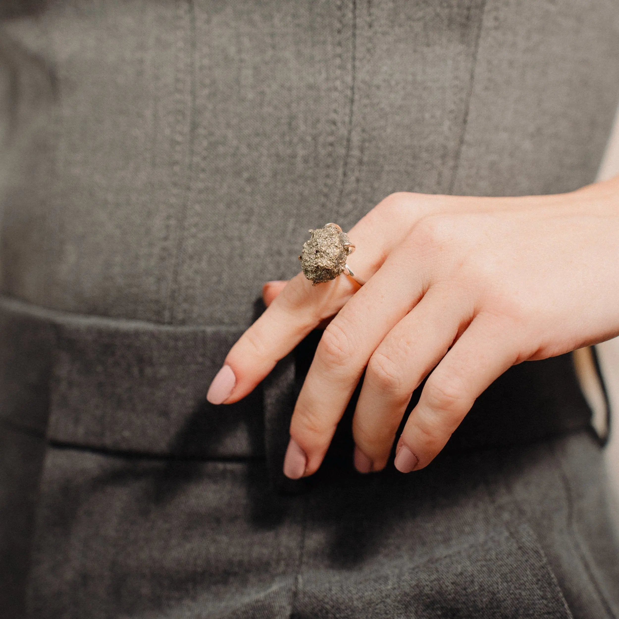 Pyrite Ring, Prosperity Stone, Handmade Jewelry