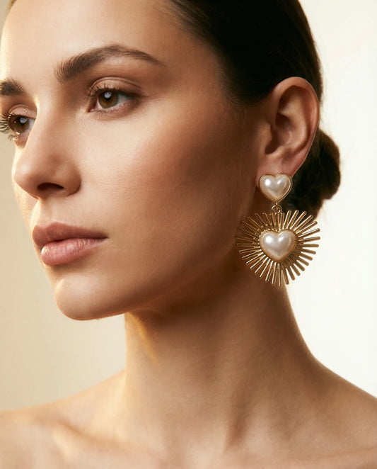 Radiant Heart Earrings with 18K Gold Plating&nbsp; Phoebe`s  