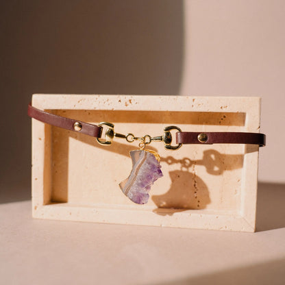 Raw Amethyst Choker, Calming Stone, Bohemian Gift for Her