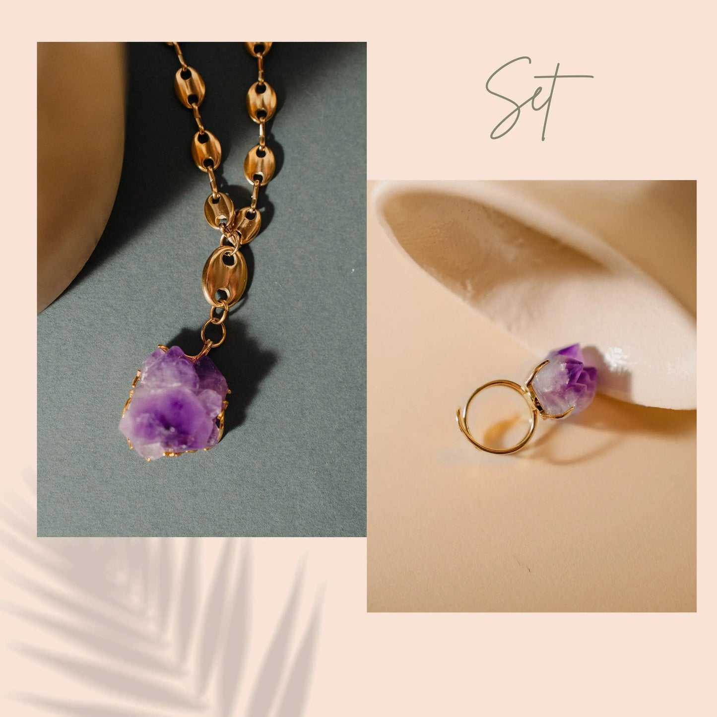 Raw Amethyst Necklace, Gold Necklace, Crystal Jewelry