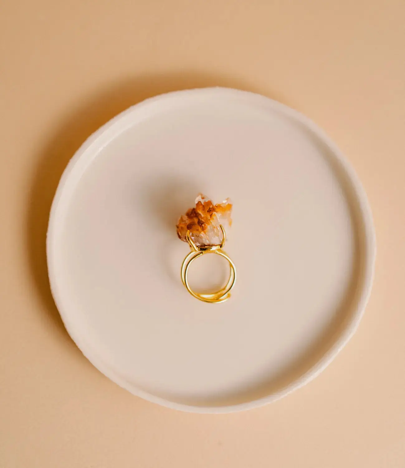 Raw Citrine Ring with Adjustable 18K Gold-Plated PHOEBE'S 