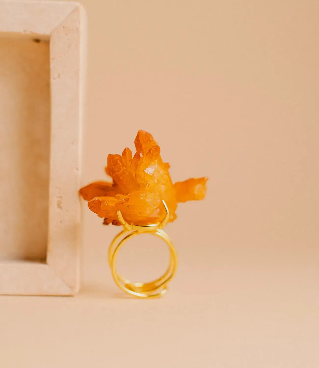 Raw Citrine Ring with Adjustable 18K Gold-Plated PHOEBE'S 