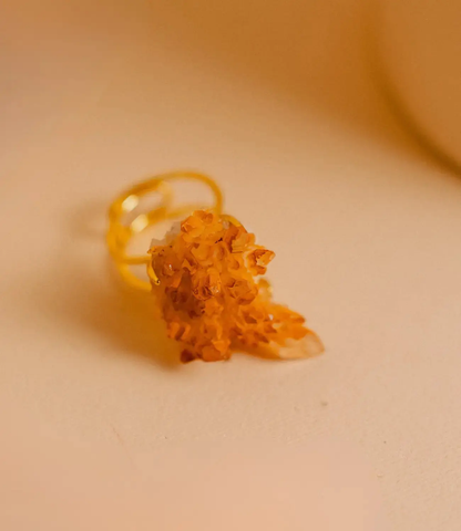 Raw Citrine Ring with Adjustable 18K Gold-Plated PHOEBE'S 