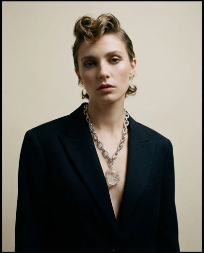 Raw Clear Quartz Necklace · Silver Plated Phoebe`s  