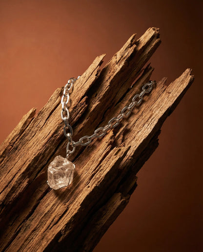 Raw Clear Quartz Necklace · Silver Plated Phoebe`s  