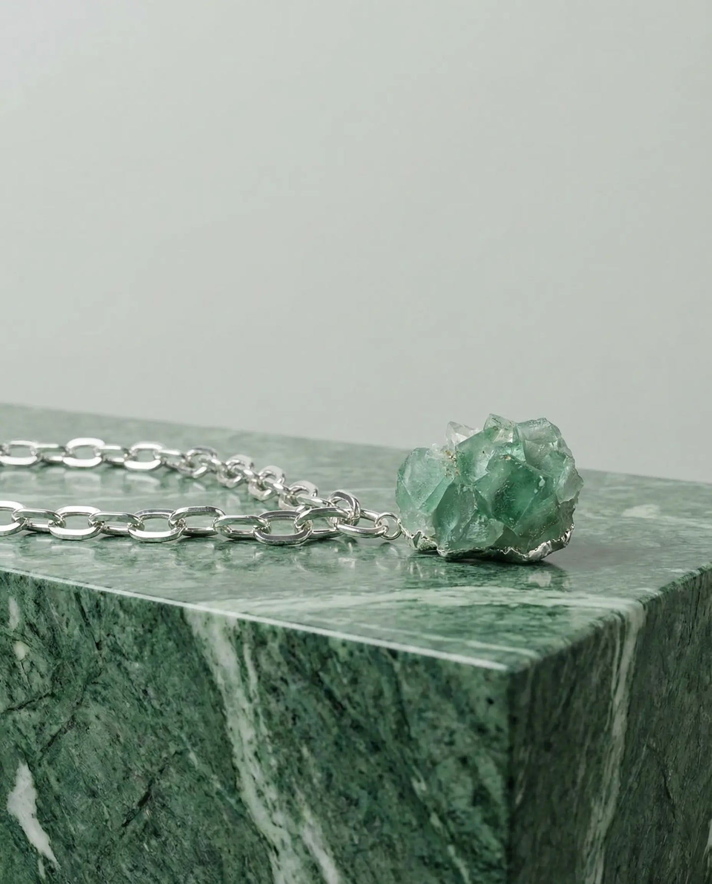 Raw Green Aventurine Necklace · Silver Plated PHOEBE'S 