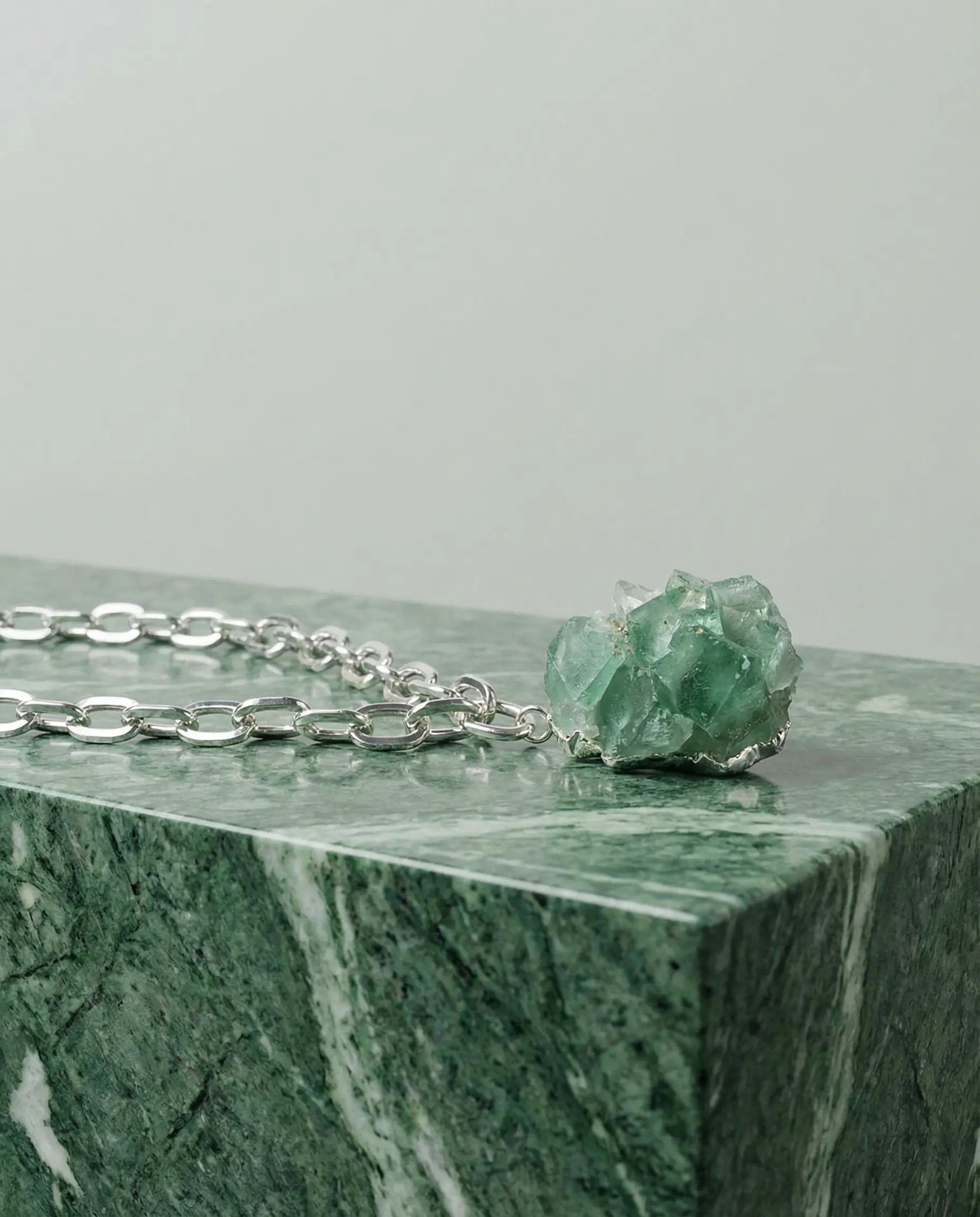Raw Green Aventurine Necklace · Silver Plated PHOEBE'S 