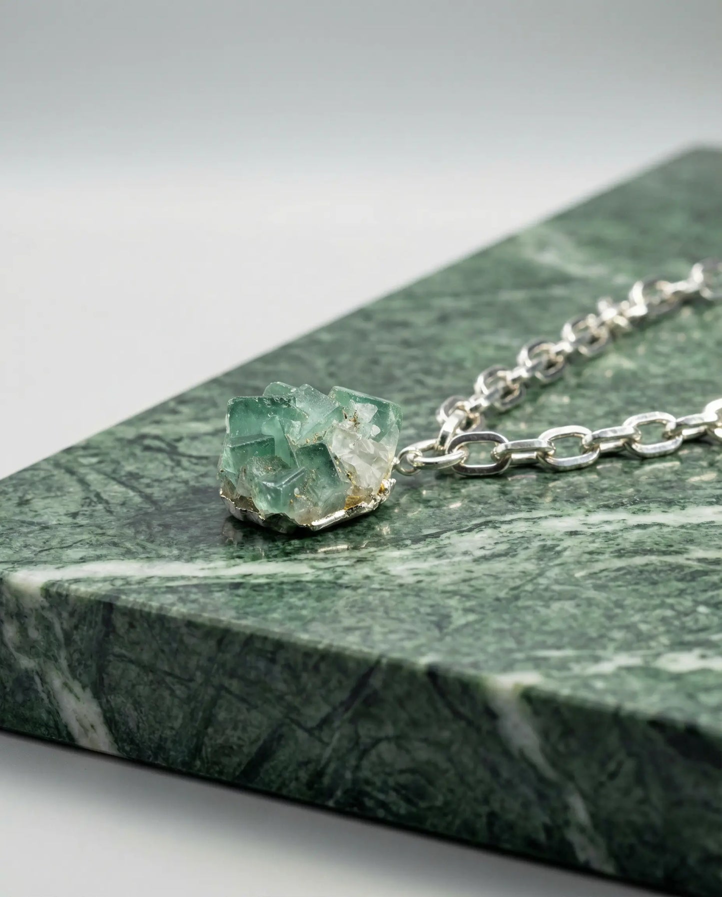 Raw Green Aventurine Necklace · Silver Plated PHOEBE'S 