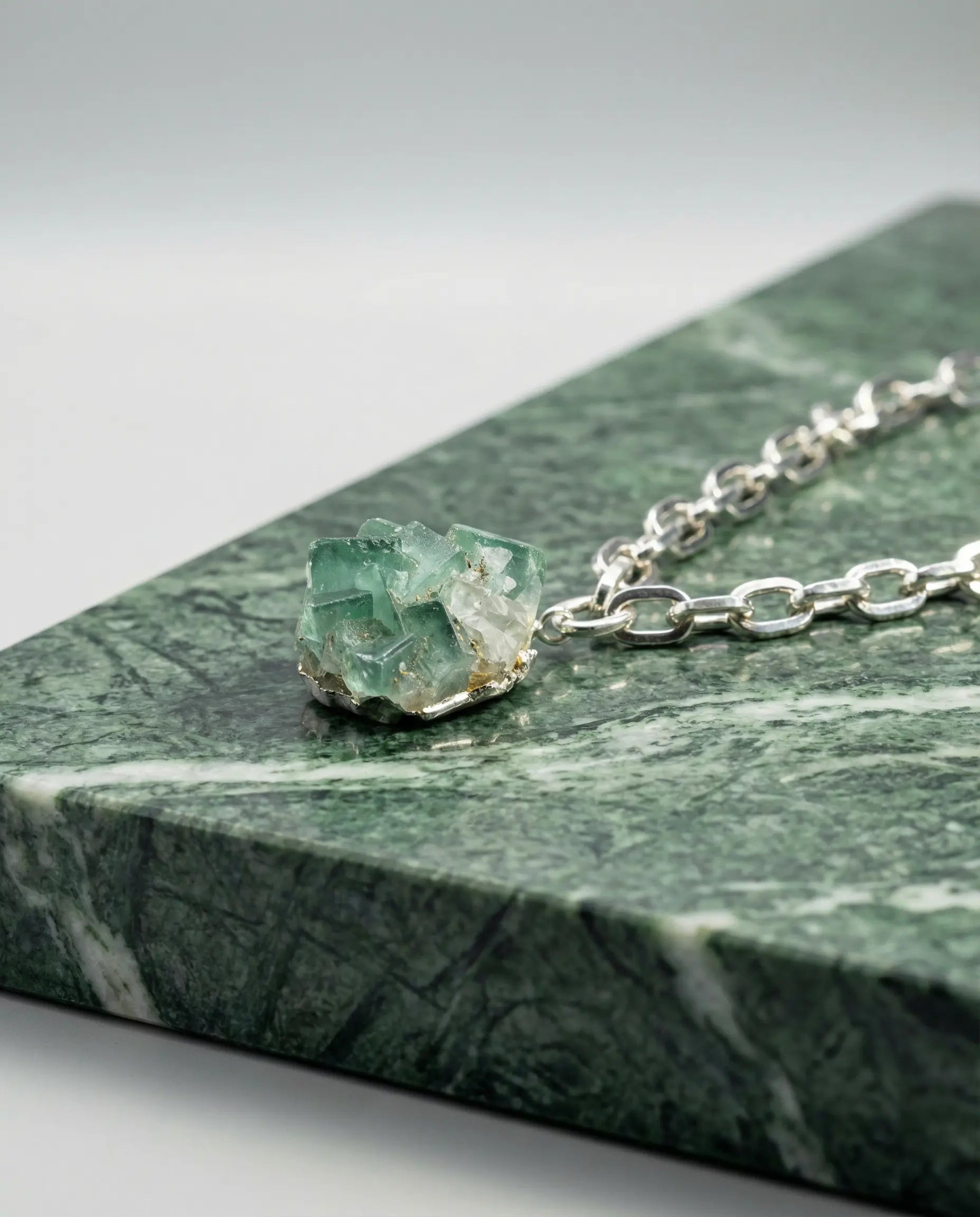 Raw Green Aventurine Necklace · Silver Plated PHOEBE'S 