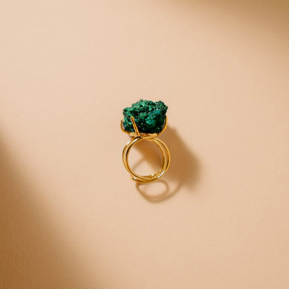 Raw Malachite Ring, Green Ring, Gemstone Jewelry