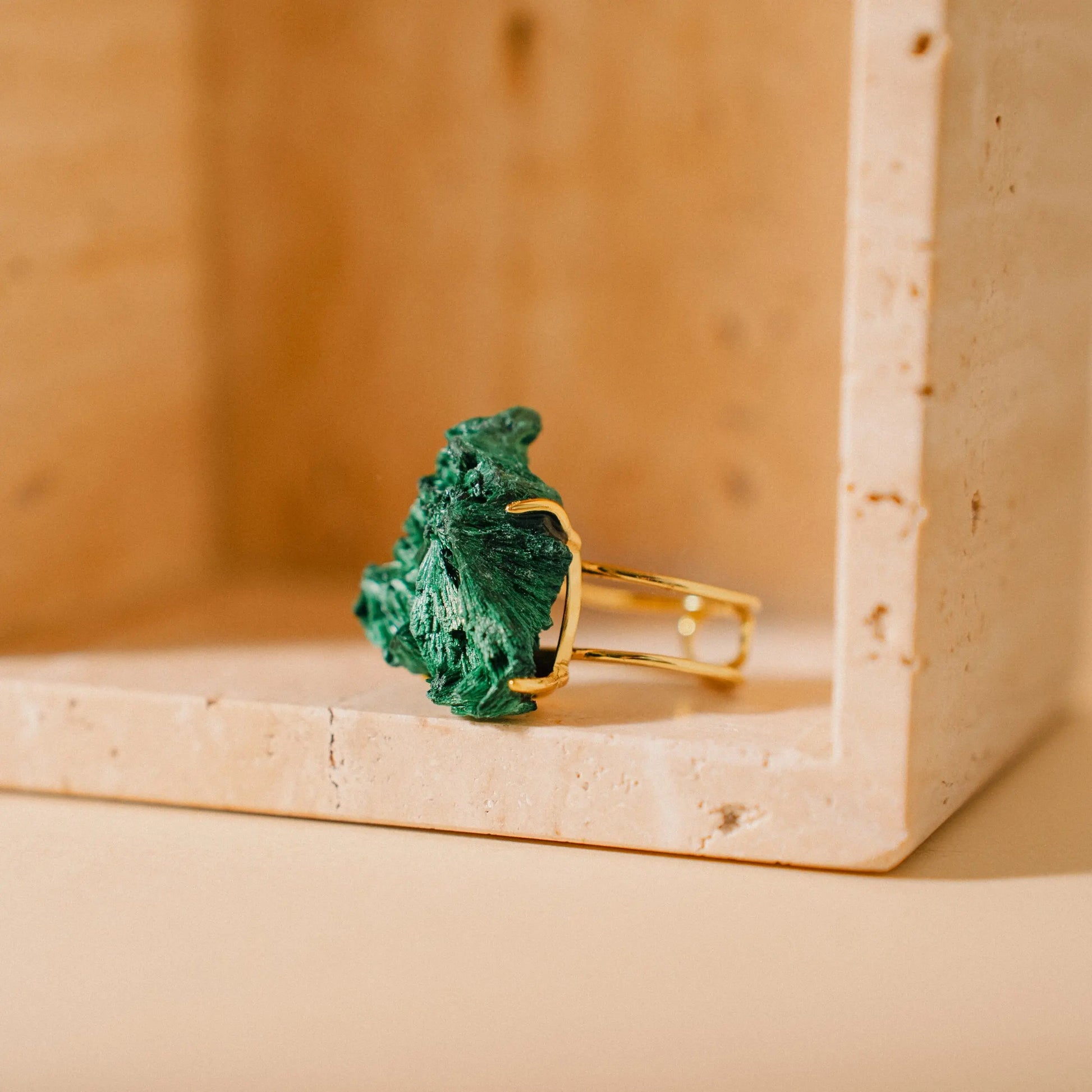 Raw Malachite Ring, Green Ring, Gemstone Jewelry