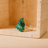 Raw Malachite Ring, Green Ring, Gemstone Jewelry