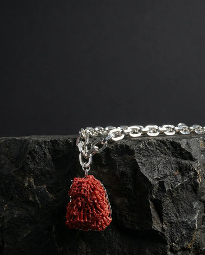 Raw Red Coral Necklace · Silver Plated PHOEBE'S 
